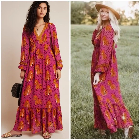 farm rio pink cheetah dress Pink Leopard Forest Midi Dress FARM Rio